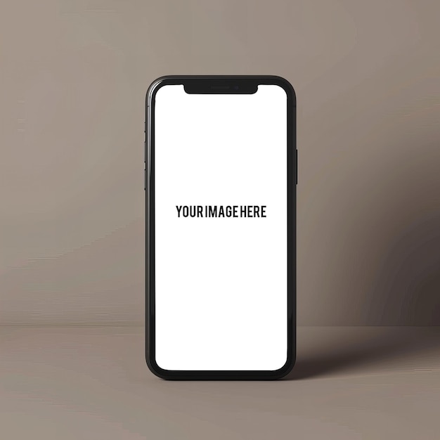 PSD a black and white phone with a white background that says your your own