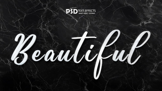 PSD a black and white photo of a black marble wall with the words beauty