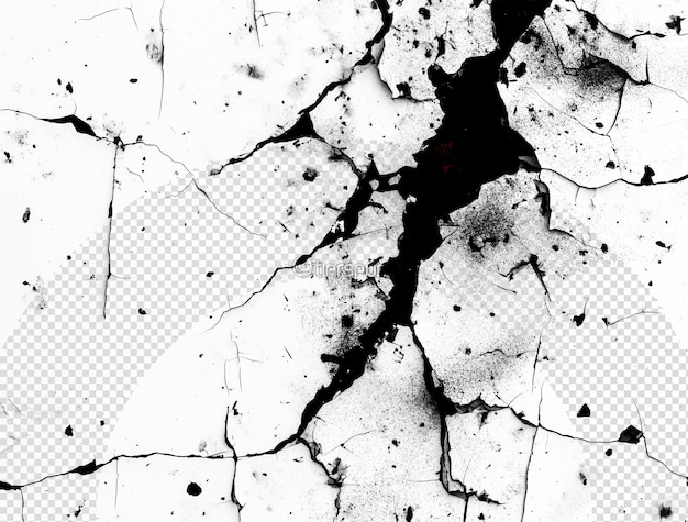 PSD a black and white photo of a cracked wall with a lot of black and white paint