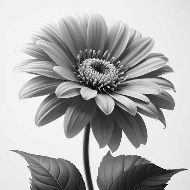 PSD a black and white photo of a flower with the name quot dandelion quot on it