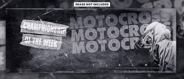 A black and white photo of a motocross sign.