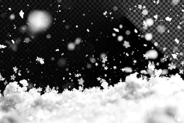 PSD a black and white photo of a snow globe and a black background