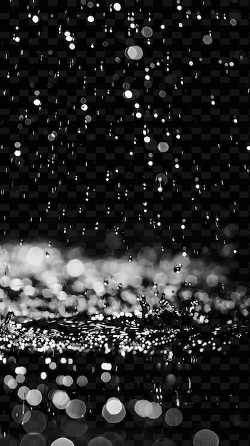 a black and white photo of water droplets with a black background