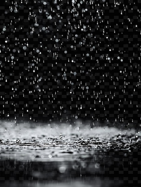 a black and white photo of a wet surface with drops of water on it