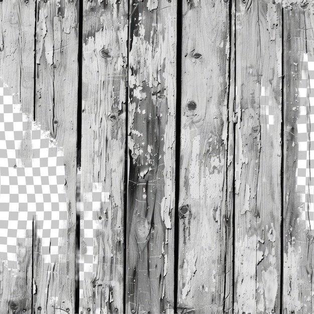 a black and white photo of a wooden fence with a white and black and white logo