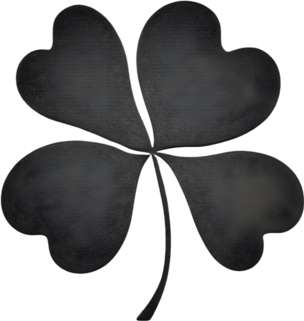 a black and white picture of three leaf clovers