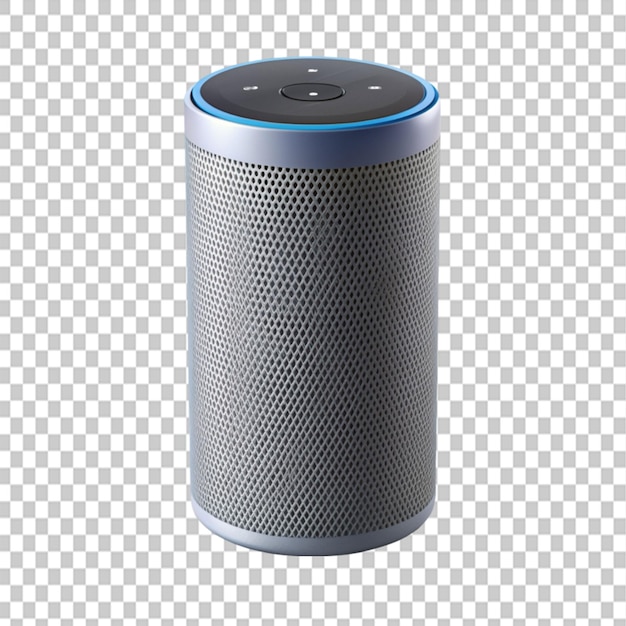 PSD black wireless portable bluetooth speaker isolated over on transparent background