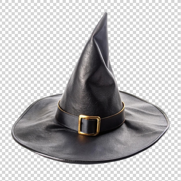 PSD black witch hat isolated on transparent background