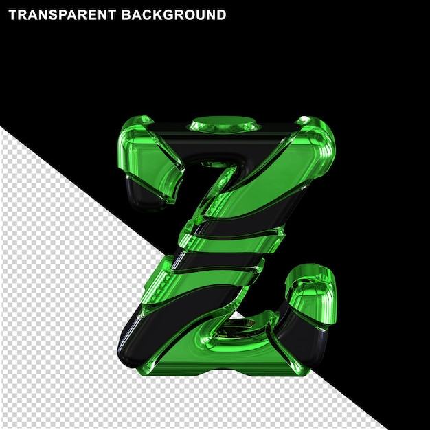 Black with green straps letter z