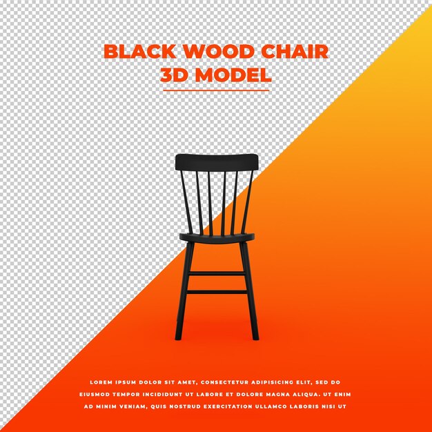 black wood chair