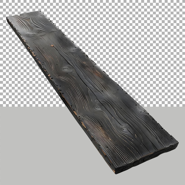 Black Wood Piece on Transparent background Ai Generated