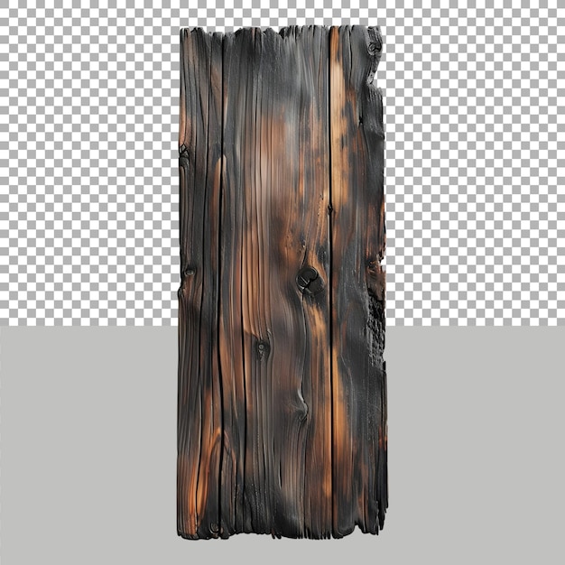 Black Wood Piece on Transparent background Ai Generated