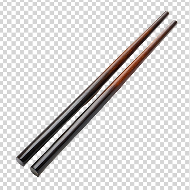 Black wooden chopsticks cut out Isolated on transparent background