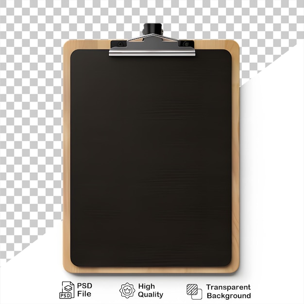 Black wooden clipboard isolated on transparent background include png file