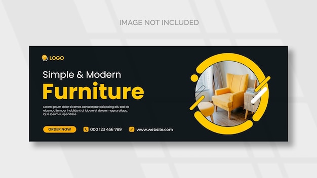 PSD a black and yellow billboard with a yellow background that says organic and modern furniture