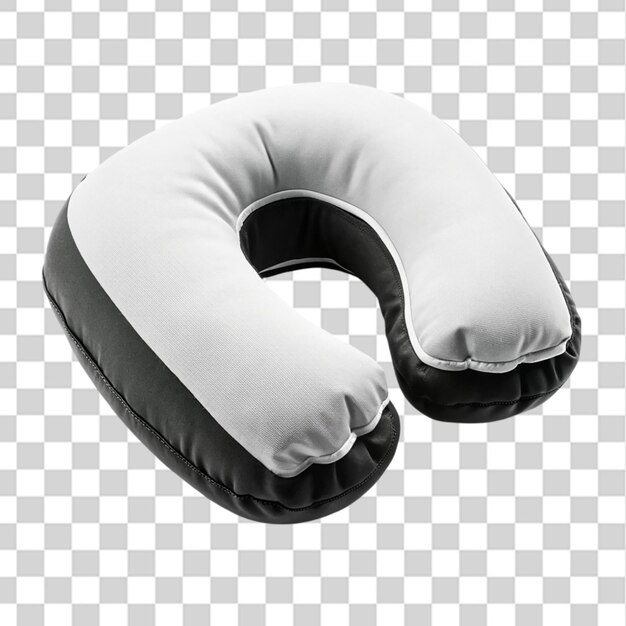 PSD blackwhite inflatable travel pillow over isolated on transparent background