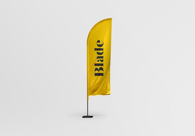 Blade flag mockup design isolated