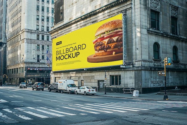 Blank Billboard on a City Street