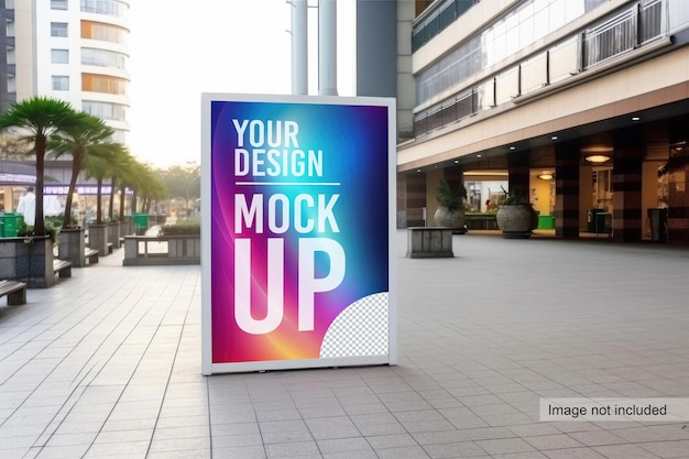 Blank billboard mockup in a shopping mall