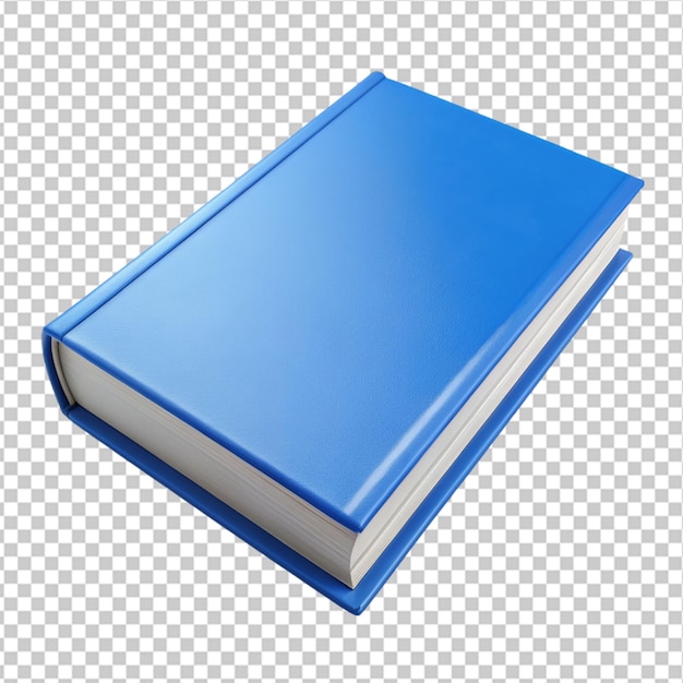 A blank blue book isolated on transparent background