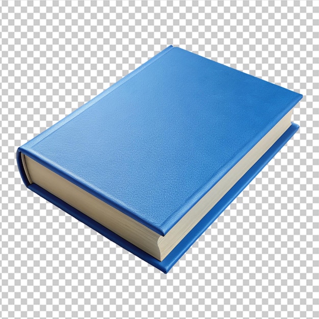 A blank blue book isolated on transparent background