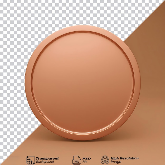 PSD blank coin bronze isolated on transparent background