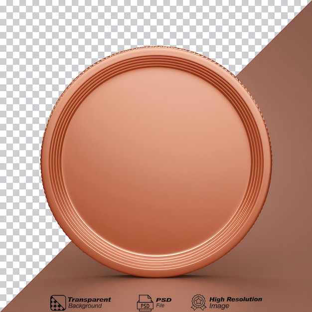 PSD blank coin bronze isolated on transparent background