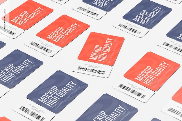 Blank Coupons Mockup, Mosaic