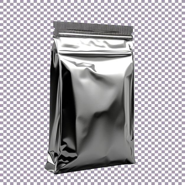 Blank Foil Food Bag Packaging with Zipper realistic Transparent background