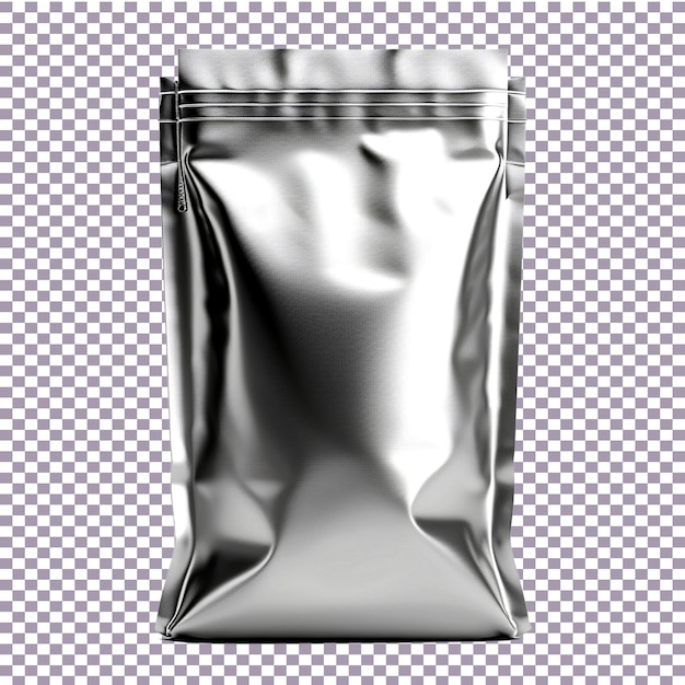 Blank Foil Food Bag Packaging with Zipper realistic Transparent background