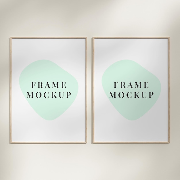 PSD blank frame on a wall with natural shadow