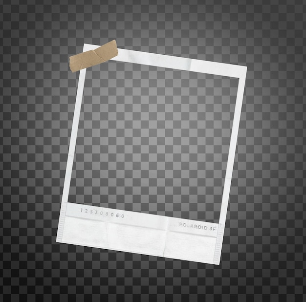 PSD a blank instant photograph frame on a transparent background