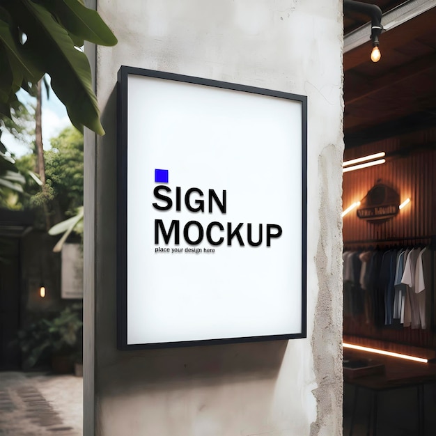 Blank Minimal Shop Sign Mockup