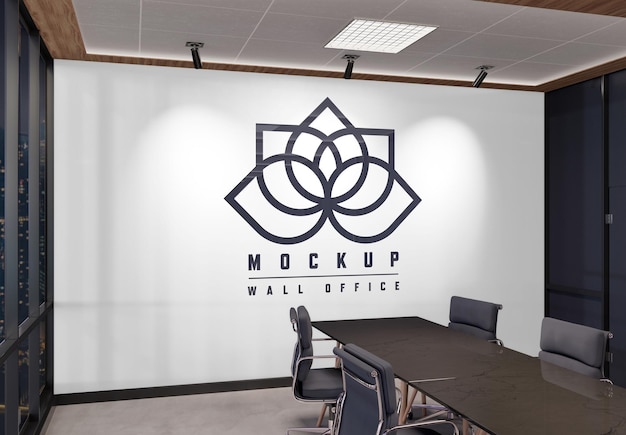 Blank office wall interior logo Mockup