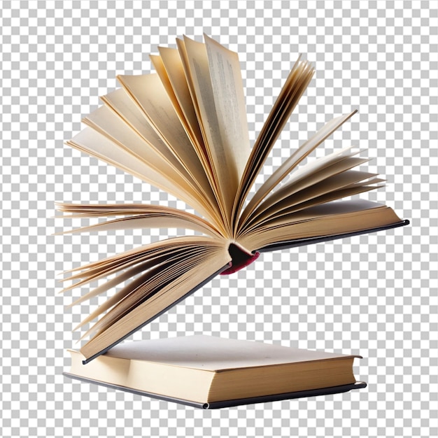 Blank open book on transparent background