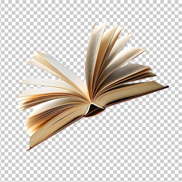 Blank open book on transparent background