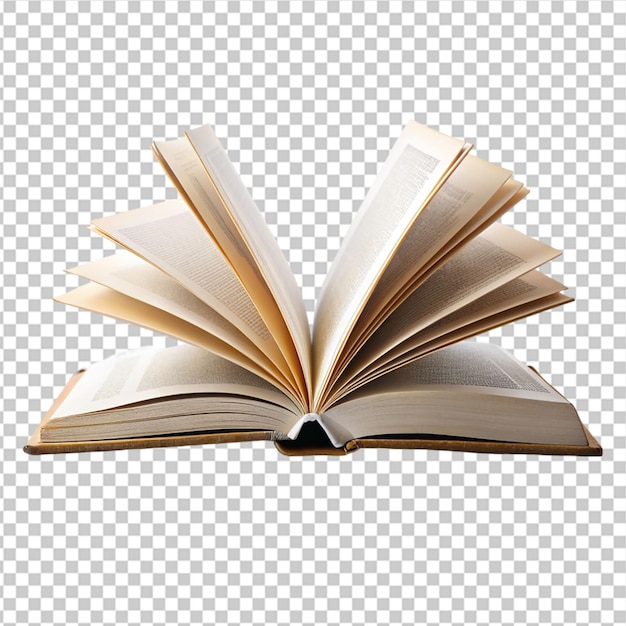 Blank open book on transparent background