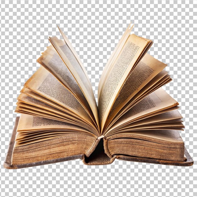 Blank open book on transparent background