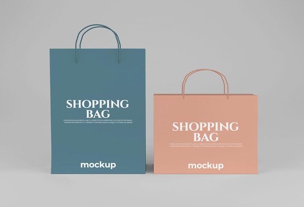 Blank paper long and wide shopping bag mockup