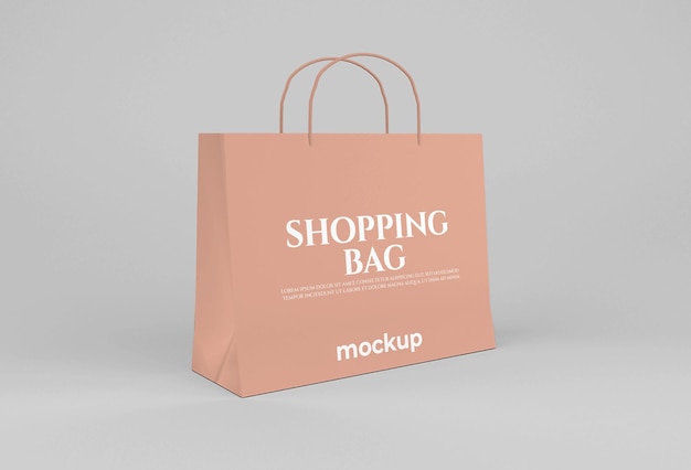 Blank paper wide shopping bag mockup