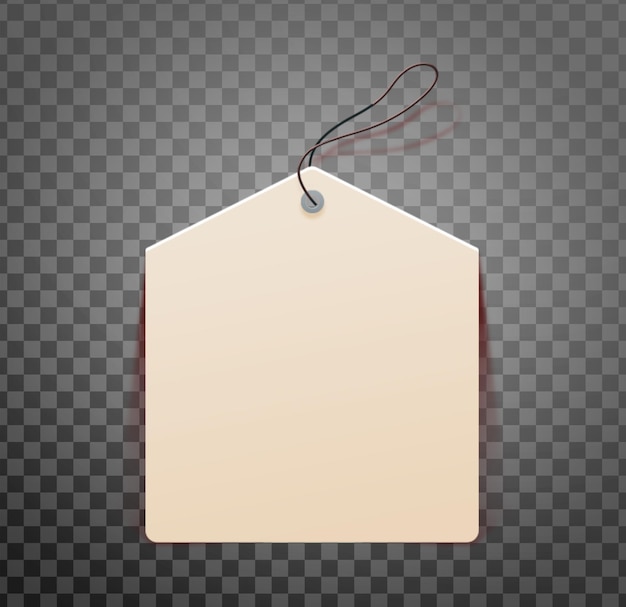 blank price tags on a transparent background with copy space