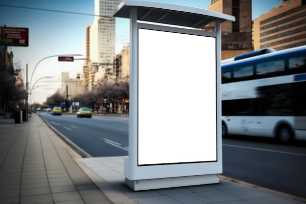 Blank PSD billboard mockup in city