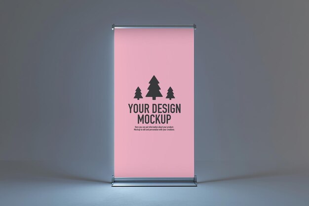 PSD blank rollup banner mockup in studio setting generative ai