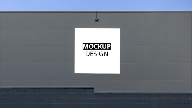 Blank square sign mockup in the urban environment on the street empty space