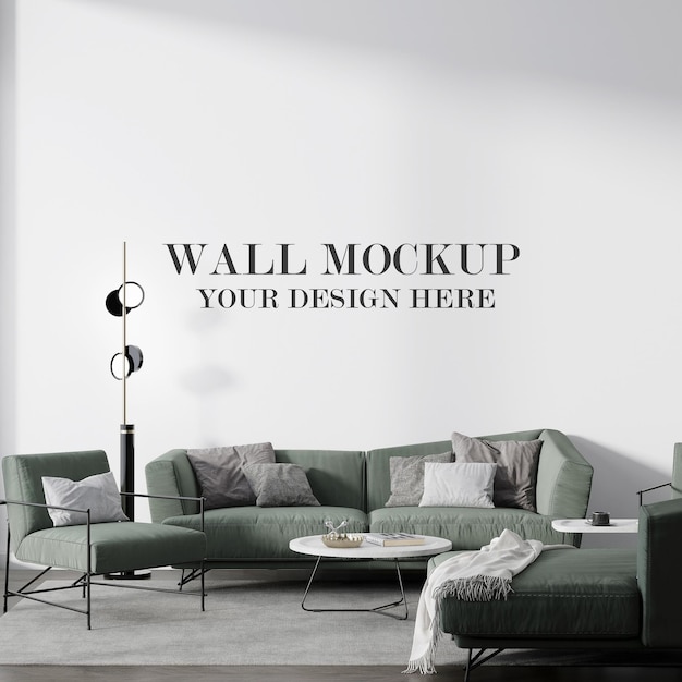 Blank wall mockup in 3d