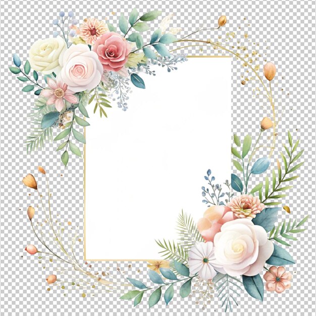 PSD blank wedding card design on white background