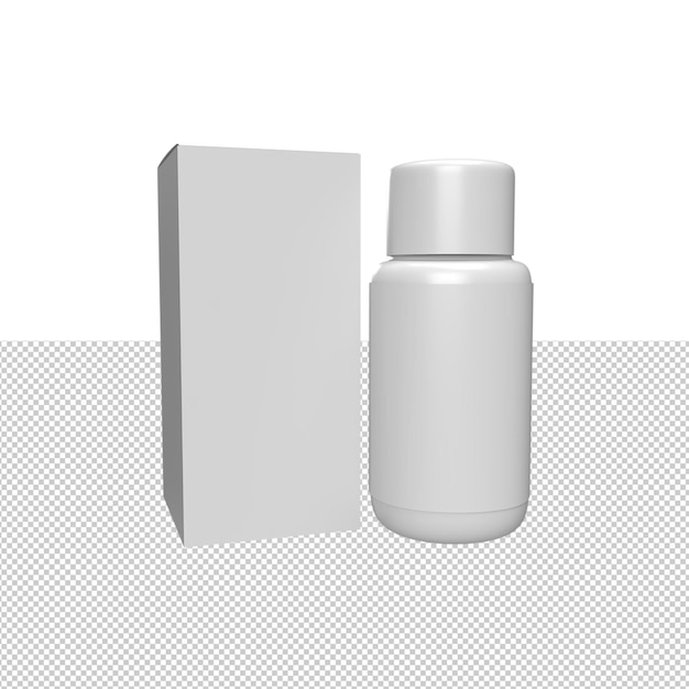 Blank white Bottles for product mockup 3D Render illustration