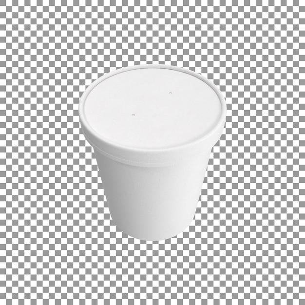 Blank white ice cream cup isolated on transparent background