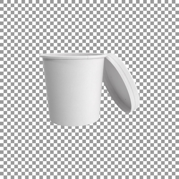 Blank white ice cream cup on transparent background