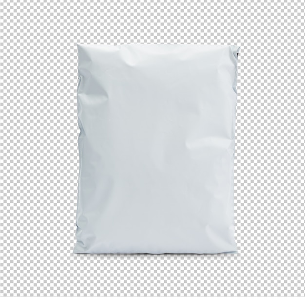 Blank white plastic bag package mockup template for your design.